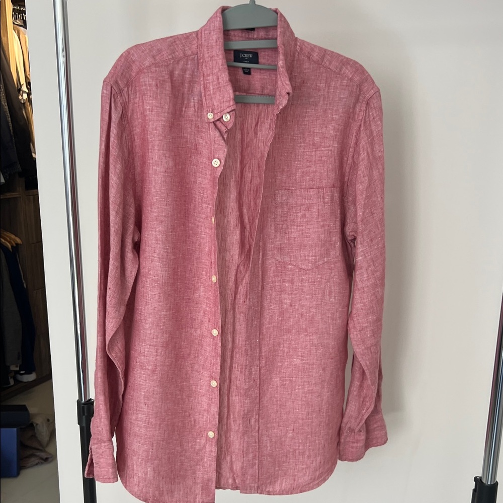 J. Crew Men's Casual Rose Button-Down Shirt